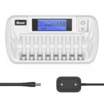 BONAI Akku Ladegerät 9 Slot LCD Batterieladegerät Universal Akkuladegerät Intelligentes Battery Charger mit Entladungsfunktion für AA/AAA/9V Block NI-MH Wiederaufladbare Batterien