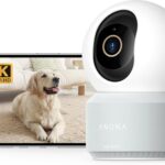 Anona Pano 4K Innenüberwachungskamera mit 360° Auto-Tracking & Wi-Fi 6, Indoor Kamera mit Personen-, Haustier-, Babyweinen-Erkennung, 2-Wege-Audio, Datenschutzmodus | Alexa-kompatibel, 1er-Pack