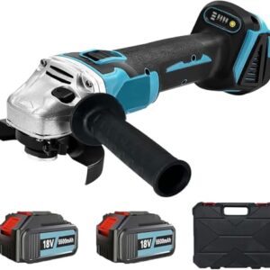 Akku Winkelschleifer Kabellos,Kompatibel mit Makita Akku 18V, Ersatz DGA504Z,Neues Upgrade mit 2× 5.5Ah Akkus & Ladegerät, Akku Flex Trennschleifer 125mm, 9000U/min, für Präzises Trennen und Schleifen