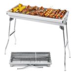 AGM Holzkohlegrill Camping Grill Holzkohle,Klappgrill Tragbarer Grill,Für Camping Garten Picknick Party, 73x 33x 71 cm, für 5-10 Personen