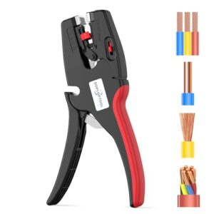 Automatische Abisolierzange, Abisolierwerkzeug mit Schneid- und 2-in-1-Funktion, S Selbstjustierende Abisolierzange für Elektrik, Automobil, Elektronik [AWG 32-7]