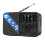 MangoKit SR-L Internetradio WLAN,Tragbares DAB Radio mit Bluetooth–DAB+, UKW, Podcast, 150 Favoriten, Radiowecker, Kopfhöreranschluss, Sleeptimer, Küchenradio, Netz-oder Batteriebetrieb, Schwarz