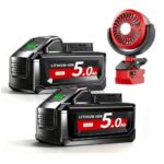 2X 5,0 Ah/5000 mAh M18 Akku für Milwaukee Akkus, Ersatz für M18 Akkus, kompatibel mit 18 V für Milwaukee 48-11-1810/1820/1850/1828/1860 Akku-Elektrowerkzeuge mit LED-Anzeige und M18-Lüfter