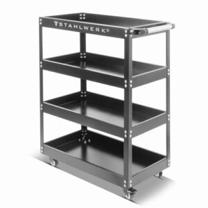 STAHLWERK Werkzeugwagen - Werkstattwagen ST-875, Etagenwagen mit 4 Ladeflächen, Rollwagen, Transportwagen, Montagewagen, Plattformwagen