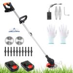 Eulenke Akku-Rasentrimmer, Rasenkantenschneider (inkl. 2X 1.5Ah Akkus und Ladegerät), 2-in-1 Funktion Rasentrimmer, 18.000 U/min, 24V, Kantenschneider