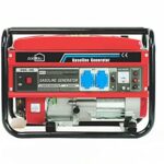 Stromgenerator mit Benzin | Stromerzeuger 3000W BS3500 | Notstromaggregat mit AVR & Überlastschutz | 4-Takt 6,5–7 PS | Seilzugstarter 2x 230V / 1x 12V Steckdosen (Rot, BS3500)