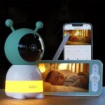 BOIFUN 2K WLAN Babyphone mit Kamera, App und 5 Zoll Bildschirmsteuerung, Nachtlicht, IR Nachtsicht, 360° Kamera, Handy, Weinen/Bewegungs/Geräuscherkennung, Bewegungsverfolgung, Temp&Feuchteerfassung