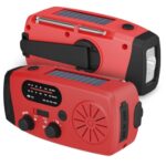 Fontastic Rock Notfallradio mit Kurbel und Solar, SOS Alarm, Taschenlampe - Kurbelradio mit Solar und Powerbank, 4000 mAh Akku, 5V 2,4A USB-A - AM/FM Emergency Radio mit Teleskopantenne