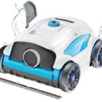 WYBOT WY1103 Poolroboter Kabellos mit Akku, 120 Min. Laufzeit, für Aufstellpools bis 120 m², Doppelmotoren, Große Bürste&Saugöffnungen, Verstellbare Düse(Weißblau)