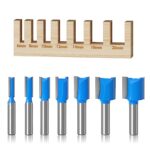 7 Stück Holzfräser für Oberfräse Set, Nutfräser 8mm Schaft, Gerade Nutfräser für Oberfräse, Zweischneidig Nutfräse, Fräser Werkzeuge Set für Holz für Holzbearbeitung (7)