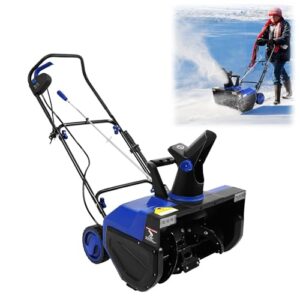 HUOMMGS Schneefräse Elektrisch Elektro Schneefräse mit 2 LED Leuchten 7,6m Wurfreichweite & 60cm Räumbreite Kehrmaschine mit 180° Schneewerfschirm 2400W Schneefräsen für Schnee