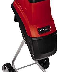 Einhell Elektro-Messerhäcksler GC-KS 2540 (2 Wendemesser aus Spezialstahl, große Trichteröffnung, Motorschutzschalter, Häckselgutfangsack, Transportgriff inkl. Stopfer), Rot