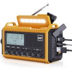 Tragbares Radio DAB+/DAB/FM mit 5000mAh Batterie Kurbelradio mit Preset-Funktion Akku Digitalradio mit Doppel Alarm Solar Radio Dynamo Radio mit LED Camping Licht SOS-Alarm für Wandern Notfall