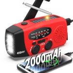 Solar Radio, Esky Kurbelradio AM/FM Wasserdicht Tragbare Radios SOS Alarm Notfallradio mit Power Bank LED Taschenlampe 260g Ultra Tragbares Notfallradio für Notfall Wandern Ourdoor