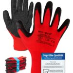 Trevendo Arbeitshandschuhe - WS-Pro Grip RSL - EN 388 - Montagehandschuhe mit Latexbeschichtung, atmungsaktiv & griffig - ideal für Bau, Garten, Logistik - Mehrfachpack - Größe 10, 12 Paar