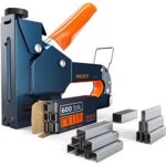 Presch Handtacker Set inkl. 600 Klammern | Robuster 3-in1 Metall für Holz, Folie, Stoff, Möbel | Langlebiger, leistungsstarker Profi Tacker für Holz mit Flachdrahtklammern Typ 53F