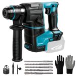 LIROPAU Akku-Bohrhammer Kompatibel mit Makita Akku 18V mit 8 Stück Bohrer und Handschuhe, 2,2 Joule, 1400 U/min, 4200 bpm, zum Bohren, Hammerbohren (ohne Akku, ohne Ladegerät)