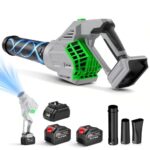 Laubbläser Akku 270 km/h,9000 mAh mit Ladegerät, 20V Leicht Bürstenloser Laubbläser mit Turbolader,4 Geschwindigkeitsstufen,für Rasenpflege und Beseitigung von Laub,Schmutz,Schnee,Autostaub