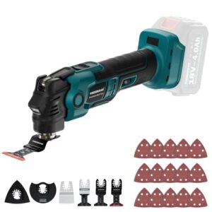 KIESBOHR Multifunktionswerkzeug Kompatibel mit Makita 18V Akkus, Bürstenloser DIY Oszillationswerkzeug mit Dämpfungssystem, 3.6° Oszillationswinkel, 6000-20000 U/min (ohne Akku)