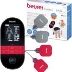 Beurer EM 59 Heat digitales TENS / EMS Gerät, 4-in-1 Reizstromgerät zur Schmerztherapie, Muskelstimulation, Massage und Wärmetherapie, inkl. 4 Elektroden und Akku