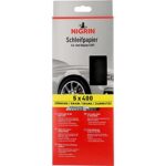 NIGRIN Schleifpapier Sortiment 3, für den Nassschliff, zur letzten Behandlung vor der Lackierung, 5 Stück, Schwarz