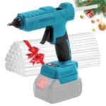 Heißklebepistole Akku, 200W Heißklebepistole Kabellose für 18V Makita Akku, Klebepistole Schnell Aufheizen, An/Aus-Schalter, mit 42 x 11 mm Heißklebesticks (Ohne Akku)