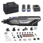 Dremel 8240 Akku-Multitool 12V 2Ah, Multifunktionswerkzeug Set mit 2 Akkus, 5 Auf-und Vorsätze, 1 Dremel BOX, 65 Zubehören zum Schneiden, Gravieren, Schleifen, Polieren, Schärfen, Bohren