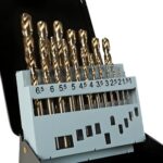 Metallbohrer Set, 19tlg. HSS-E M35 COMOWARE Bohrer-Set Cobalt 1-10mm Drill Bit Set Spiralbohrer Profi für Metall, Stahl, Eisen Selbstzentrierend für Metallbearbeitung Bohrmaschine Zubehör