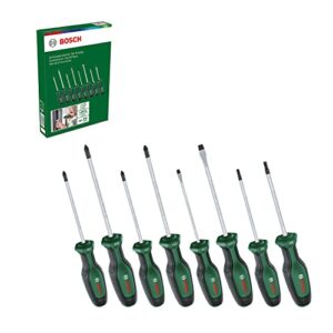Bosch Schraubendreher-Set, 8-teilig (Hochwertiger Schraubenzieher- Satz für Heimwerker; erstklassiger S2-Stahl; Softgrip; magnetische Spitze)