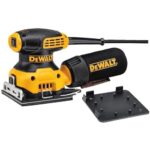 DEWALT Vibratiosnschleifer/Schwingschleifer (230 Watt, Schwingkreis-ø 1.6 mm, Schleifplatte 108 x 115 mm, Klettfix, AirLock kompatibel, inkl. Staubfangsack & Absaugadapter) DWE6411-QS