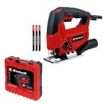 Einhell Stichsäge TC-JS 80/1 Kit (550 W, 20 mm Hubhöhe, Pendelhubfunktion, 80 mm Schnitttiefe in Holz, 10 mm in Stahl, 3.000 min-1, inkl. 3x T-Schaft Sägeblatt)