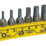 C.K Schraubendreher Bit Set | Sechskant | Hexagon | 8-teilig | 25 mm | mit Halterung | T4524 -