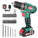 HYCHIKA Akkuschrauber 12V, Akkubohrer 30 Nm, 21+1 Drehmomenteinstellungen, 2 Einstellbare Geschwindigkeiten, Elektroschrauber mit 26 Zubehörteile, LED-Licht, Schnellladegerät, Für Reparatur und DIY