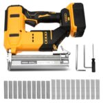 Agrdeed 18GA Akku Nagler Set für Dewalt, 2 in 1 Akku Tacker Bürstenlose Nagler Klammerpistole, Nagelpistole Elektrotacker mit 2000 Nägeln und 2 Schraubenschlüssel für Holzverarbeitung(Ohne Ak-ku)