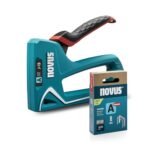 NOVUS TOOLS Handtacker J-13 Set mit 1800 Klammern │ Stoff-Tacker für Holz mit Softgrip-Hebel, Unterlademechanik, Griffverriegelung │ Für Feindrahtklammern von 4 bis 10 mm