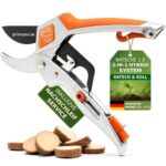 GARTENPAUL Ratsche 2.0 Gartenschere mit Schärfer, inkl. Nachschleifservice, Amboss Hybrid Ratsche, mit edler SK5 Klinge, Profi Gartengeräte Astschere Schere Rosenschere Pflanzenschere Blumenschere