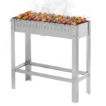 METRO Professional Holzkohlegrill Karasu, Edelstahl, 31 x 81 x 80 cm, rechteckig, mit 12 Edelstahlspießen, silber