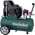 Metabo Kompressor Basic 250-24 W OF – 601532000 – Kompressor mit leistungsstarkem Motor und 24 l Kesselgröße – 1,5 m Kabellänge