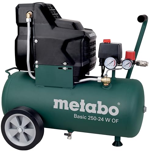 Metabo Kompressor Basic 250-24 W OF – 601532000 – Kompressor mit leistungsstarkem Motor und 24 l Kesselgröße – 1,5 m Kabellänge