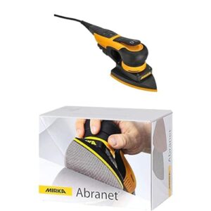 Mirka DEOS II 663 Deltaschleifer 300 W Dreieckschleifer vibrationsarmer Schwingschleifer + Mirka Abranet Netz-Delta-Schleifscheiben für Dreieckschleifer 100x152x152 mm Klett/Korn P120