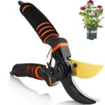 Professionelle Titan Gartenschere, Gartenschere, Gartenschere, Bypass-Schere, Gartenschere, Gartenschere Geschenk für Zweige, Hecken und Blumen (Bright Orange)