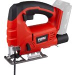 FERM AX-POWER Kabellose Stichsäge - 20V Li-Ion - Variable Geschwindigkeit - 4 Pendelstellungen - Kompakt und Leistungsstark - Sägetiefe bis 80mm in Holz - Inklusive Sägeblätter