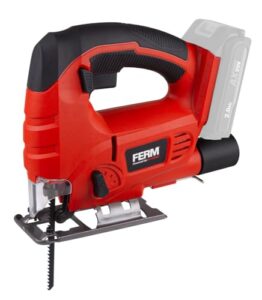 FERM AX-POWER Kabellose Stichsäge - 20V Li-Ion - Variable Geschwindigkeit - 4 Pendelstellungen - Kompakt und Leistungsstark - Sägetiefe bis 80mm in Holz - Inklusive Sägeblätter
