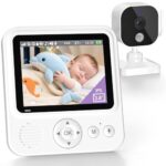 BURNNOVE Babyphone mit Kamera Video Babyphone ohne WLAN mit 2000 mah Akku 2,8" IPS-Display 720P HD VOX-Modus Infrarot-Nachtsicht Gegensprechfunktion Temperaturüberwachung Schlaflieder & Wecker
