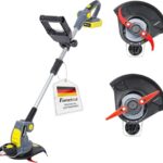 FANZTOOL Akku Rasentrimmer 20V, inkl. 2Ah Akku, Ladegerät, Gerade Messer für Glatt- und Feinschnitt Und gekrümmte Messer mit Zähnen für Grobschnitt