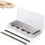 10 StüCk Hobelmesser 82mm,Elektrohobel,Hobelmesser Hss Set,82x5,5x1,2mm,Wendemesser,Passend FüR Bosch Hobel,Handhobel,Holzbearbeitungsmaschinen,Hobel Handhobel Holzbearbeitungsmaschine