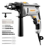 DEKOPRO 900W Schlagbohrmaschine Bohrhammer mit 45.000 BPM, 13mm Metallbohrfutter, 360° verstellbarem Griff und variablem Speed für Beton, Mauerwerk, Holz und Metalle