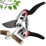 Gartenschere, Schnittdurchmesser Baumschere mit SK-5 Stahl Rutschfester Griff & Sicherungssperre Bypass-Gartenschere Gartengeräte für Pflanzen, Blumen, Hecken und Äste