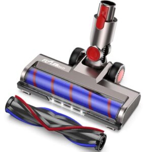 Bürste kompatibel für Dyson V7, V8, V10, V11, V15 Staubsauger, Bürste mit 4-LED Scheinwerfern, Flexibler Rotation und 2 Ersatzrollen