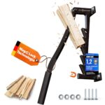 Woodspecht Holzspalter manuell [Magnetische Sicherung] Brennholz, Anzündholz Spalter, Holz spalten, Wood Splitter, Anmachholz Spalter, Hackklotz, manueller Holzspalter, Holzhacker mit Metallgriff